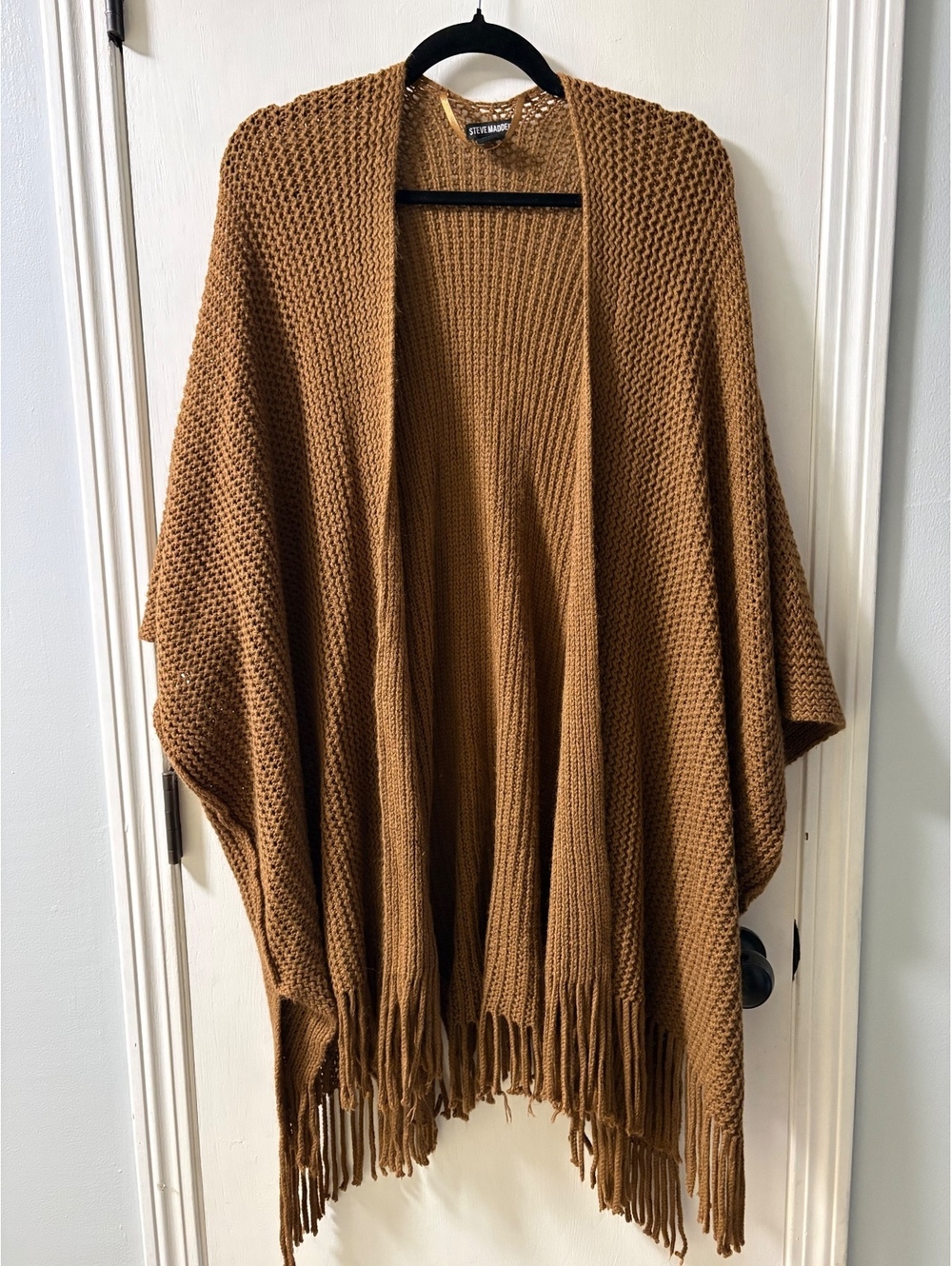 Steve Madden Open-Front Knit Ruana Cardigan